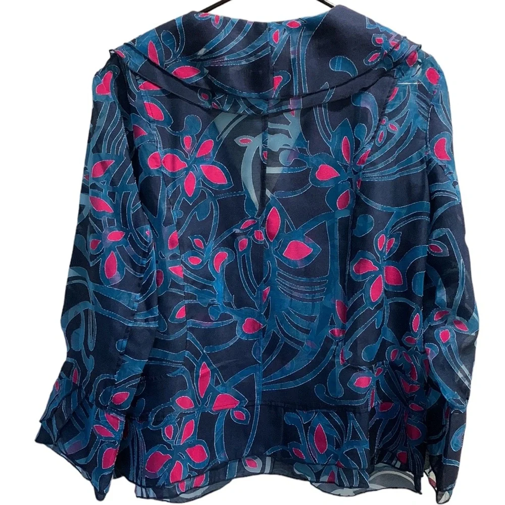 Beautiful Blue & Pink Blazer - Large - Picture 4 of 13